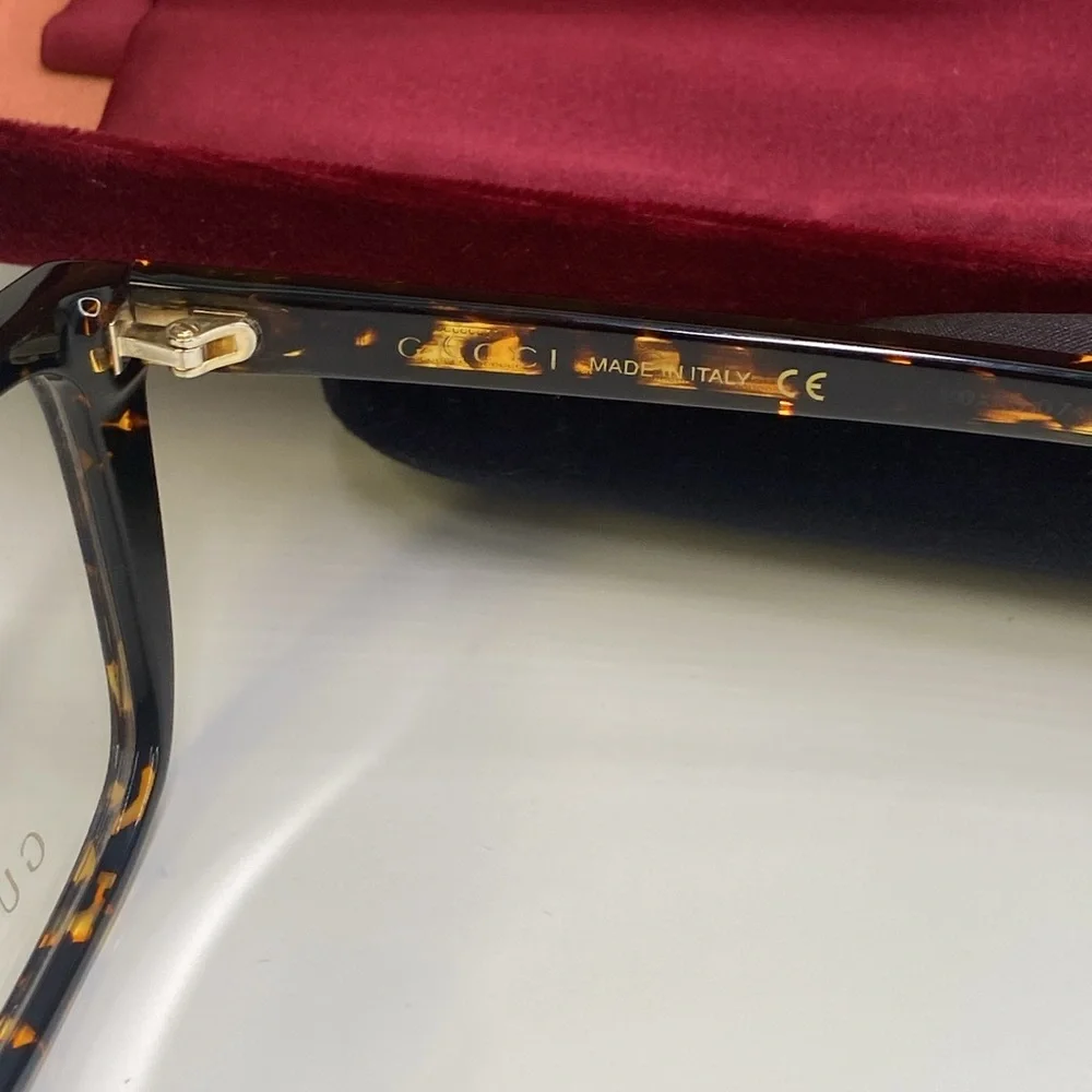 New Authentic Gucci GG1040O 002 dark tortoise Eyeglasses